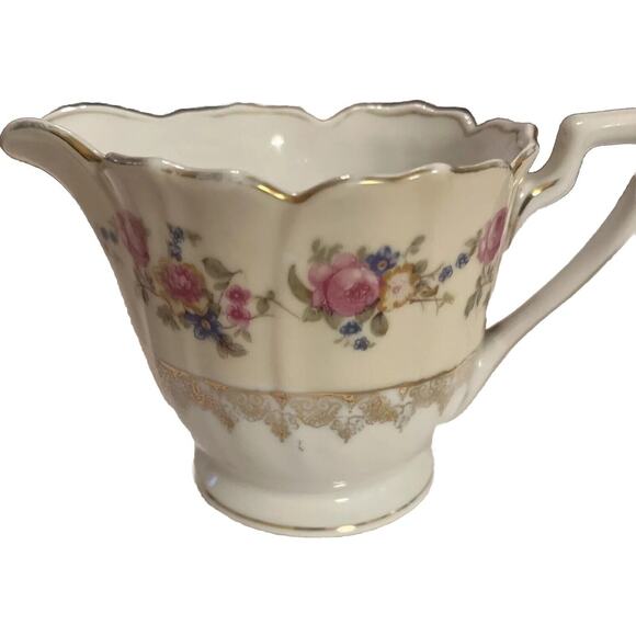 Vintage 1940 Gold Castle Hostess Pink Roses Creamer Japan - Picture 2 of 4